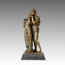 Classical Figure Bronze Sculpture Lovers Home Decor Brass Statue TPE-035